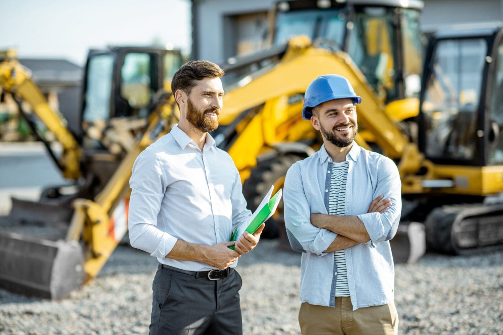 Two men at a construction site